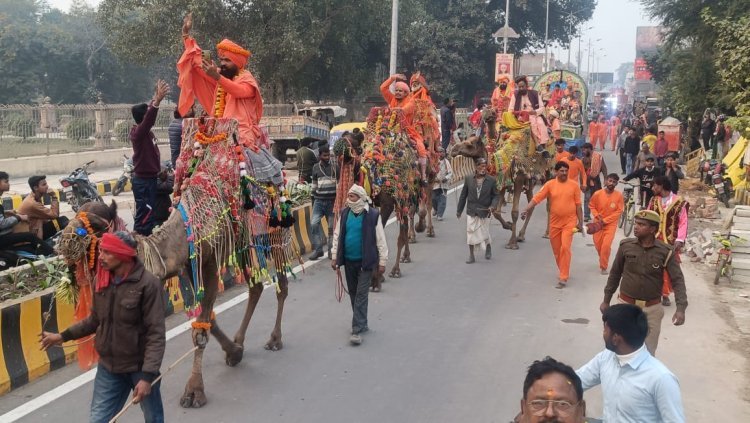 वैदिक संस्कृति के ध्वज वाहक श्री शंभू पंचअग्नि अखाड़े का महाकुम्भ क्षेत्र में हुआ भव्य प्रवेश